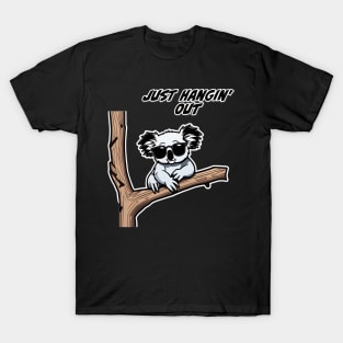 Just Hangin' Out - Koala in Tree with Shades T-Shirt